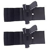 Concealed Gun Holster Tactical Ankle Pistol Holster Drop Leg Universal Use Elastic Wrap Adjustable for Glock 1911 USP M92 P220 22s 25s 380s 9mms 40s and 45s (pack of 2)