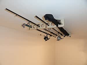 Soporte para caña de pesca de madera/rack - Soporte para techo (sin