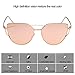 TrendyMate-Womens Street Fashion Metal Twin Beam Flat Mirror Lens Cat Eye Sunglasses … (Gold/Pink, 57mm)