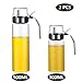Olive Oil Dispenser Bottle - 2 Pcs Oil and Vinegar Dispenser 17 Oz & 10 Oz Salad Dressing Cruet Glass Bottle,Lead-Free Glass Oil Dispenser for Kitchen