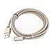 aLLreLi 6.6ft Lightning Sync & Charge USB Cable with Nylon Braided, Design with iOS 9 for iPhone 6S, 6, 6 Plus, 5S, 5C, 5, iPad 4, iPad Air 2, Mini 3, iPod 5th - Gold