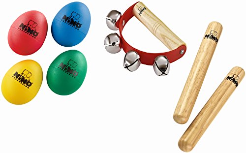 Nino Percussion NP-2 Claves, Egg Shakers & Sleigh Bells Pack