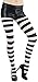 ToBeInStyle Women's Full Footed Wide Striped Tights (One Size Regular, Black And White)