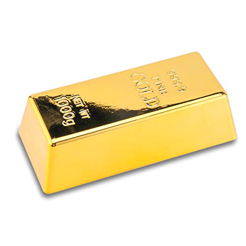Gold Bullion Door Stopper, Fake Gold Bar Paperweight Shiny Gold Door Stop Heavy Duty Door Wedge for Home Office - Thumbnail 2