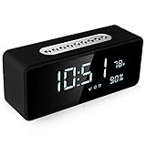 Orionstar Alarm Clock Radio with FM, Wireless Speaker for Bedroom with 8 Inch LED Screen Snooze Sleep Timer Dimmer USB Port Thermometer Display TF AUX Micro SD Widely Compatible Model S1