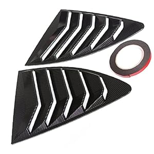 Tuimiyisou Zijruit Louvers Auto Voorruit Achterklep Vervanging Compatibel met 2015-2018 Mustang Zwart 2 STKS