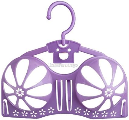 AMAZZANG-2pcs Bra Hangers Hooks Holder Protector Drying Laundry Storage Shapers 4 Colors (PURPLE)