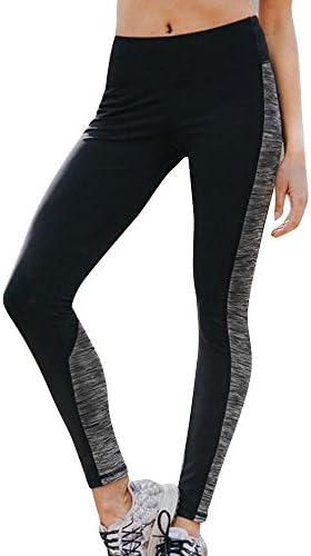 ICNCVKX Women Patchwork Yoga Leggings, Elastic Waist Leggings for Women Sports Running Workout Pants Fitness Gym Trousers Tights