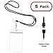Mifflin-USA Safety Lanyards and Vertical ID Badge Holder (Black, 2.25x3.5 Inch, 5 PK), Detachable Lanyard + Clear Plastic Name Card Holder