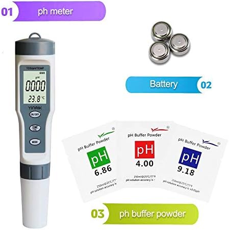 amiciSense Water TDS Meter 3 in 1 Water Quality Tester With pH/TDS/Temperature Monitor and 3x1.5V Battery