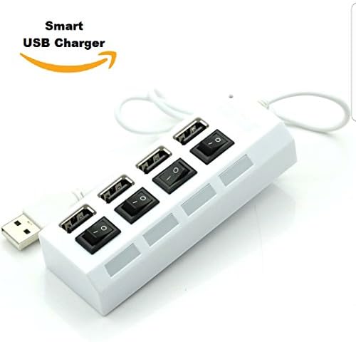 4 port usb wall charger - Multi port USB Charger - USB Charger Station - Charger Box - USB 2.0 Hub 4 Multiport Charger individual Switch