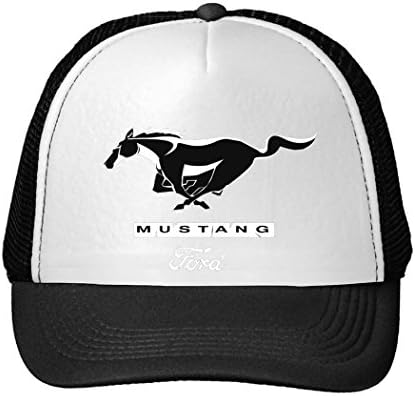 Opeeda Black Adjustable Trucker Hat Snapback Caps For Men/Women Printed MUSTANG Ford