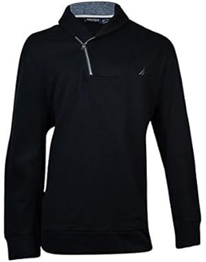 Shawl Collar Asymmetrical-Zipper Sweatshirt, Black, XXL