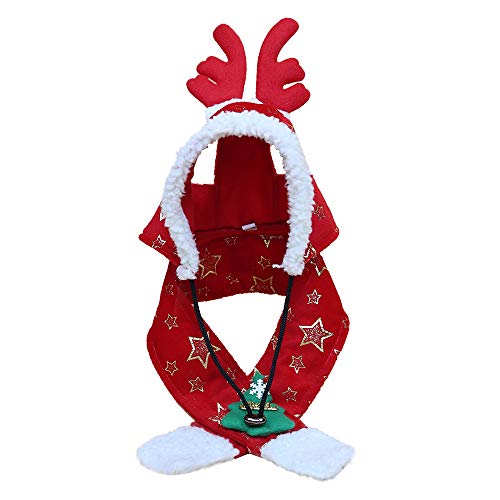 Christmas Scarf Hot Sale!!Kacowpper Pet Dog Cat Caps Christmas Tree Star Sparkling Printed Hat and Scarf