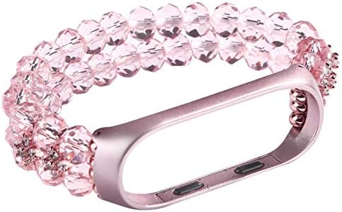 HIGAR® Flexible Crystal Style Elastic Stretch Wristband Strap Compatible with Mi Band 3 / Mi Band 4 (Watch NOT Included)