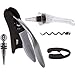 Premium 5-Piece Rabbit Style Screwpull Wine Opener + SMART Aerator, Foil Cutter, Stopper and Extra Spiral Worm Corkscrew, Perfect Gift