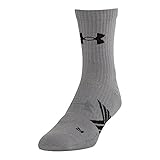 Under Armour Men's Undeniable Mid Crew Socks, Steel/Black, Large