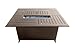 Hiland FS-1010-T-12 Fire Pit Propane w/Glass, Square, Hammered Bronze