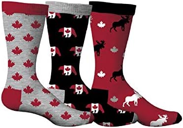 Men's Canada Polar Bear Dress Socks 3-Pack, Multi, 7-12 Shoe
