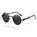 Dollger Black Round Sunglasses Retro Vintage Steampunk Sunglasses for Men