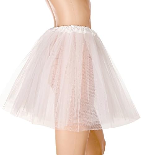Running Tutu Skirt For Girls Women Men, One Size 3 Layers Light Weight Ballet Birthday Holiday Costume Color Run Marathon Running Tulle Tutus Dress (White)