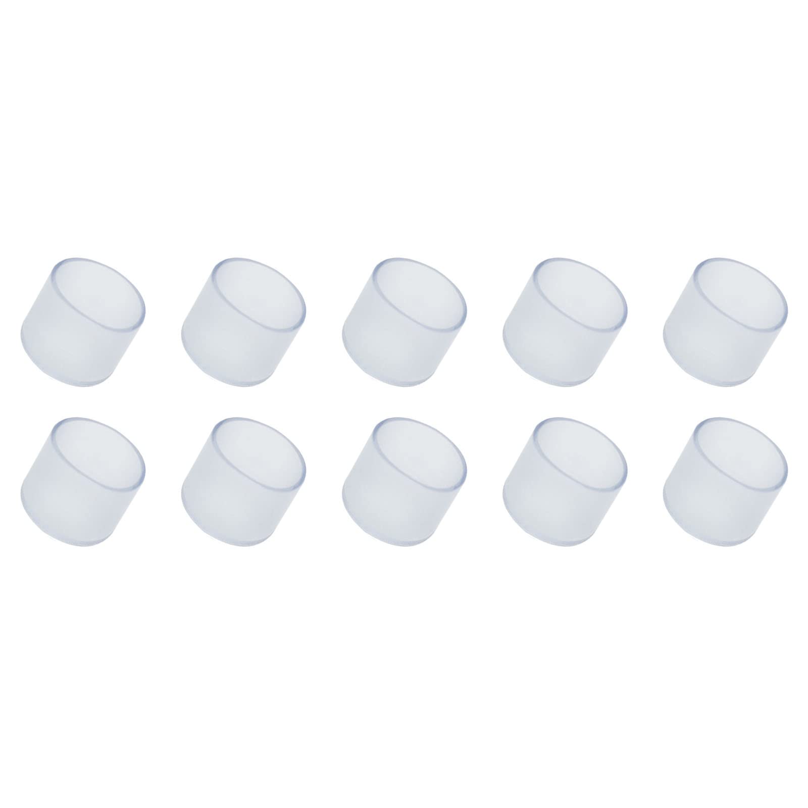METALLIXITY Chair Leg End Cover (20mm Dia) 16Pcs, PVC Furniture Feet Caps Floor Protector - for Sofa Table Patio Chairs, Clear
