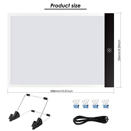 Diamond Painting A4 LED Light Pad Kits, Ultra-Thin Portable LED Light Box Board Tablet Tracer Artcraft Tracing Light with Stand and Clips Apply to Full Drill & Partial Drill 5D Diamond Painting - Thumbnail 7