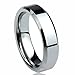 6MM Titanium Mens Womens Rings Beveled Edges Flat Comfort Fit Classy Wedding Bands