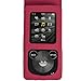 iGadgitz Pink Leather Case for Sony Walkman NWZ-E384 with Detachable Carabiner + Screen Protector
