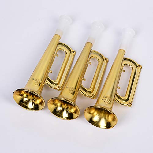 TOYMYTOY Plastic Trumpet Noise Maker 12pcs Kids Toys Party Favor Gift (Golden)
