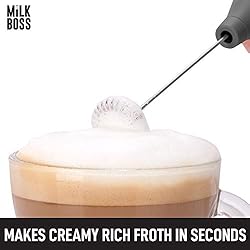 Milk Boss Mighty Milk Frother Handheld Whisk Mixer