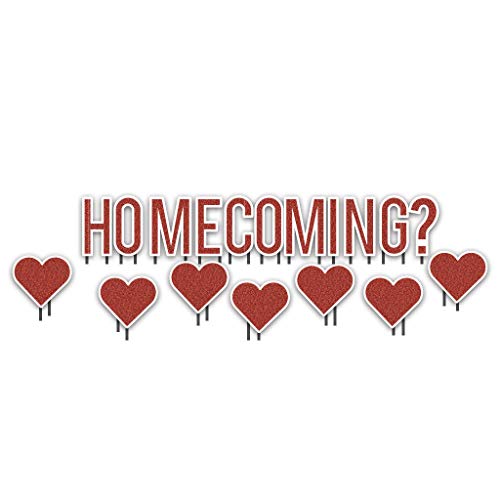 VictoryStore Yard Sign Outdoor Lawn Decorations: Homecoming Yard Letters and Hearts 34 Stakes