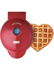 Dash DMW001HR Mini Maker Machine for for Heart Shaped Individual Waffles, Paninis, Hash browns, other on the & other on the go Breakfast, Lunch, or Snacks, Red