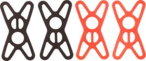 Tokept Phone Holder Handlebar Silicone Strap Phone Fixing Elastic Bandages 4PCS Pack of 4,(Black 2 Red 2) Replacement Rubber/Silicone Bands,Bike/Car