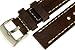JP Leatherworks Panerai Style Thick Full Grain Leather Watch Band With Heavy Stainless Steel Buckle (Brown)