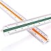Wakaka 2Pcs 30cm Metric Engineering Architectural Mechanical Drafting Ruler,12 rulers in Total,Aluminium:Small Proportion,Plastic:Large Proportion.