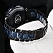 V-MORO for Gear Sport Bands/Galaxy Watch 42mm Band, 20mm Black Stainless Steel Replacement Strap with Blue Resin Bracelet for Samsung Gear Sport Smartwatch R600/Galaxy Watch 42mm R810