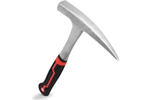 CFH-ALLEZ 30.33oz-13 Inch Pointed Red Rock Digging Hammer, Rock Excavation Tool, Geological Research, Fossil Minerals