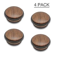 BENOSS Heavy Duty Floor Door Stopper No Drill, Durable Wood Texture Painted Stainless Steel Door Stops with Antiskid Rubber, Modern Decorative Safety Door Wedge for Home and Office(H-DS3, 4 Pack)