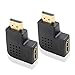 WOVTE HDMI Right Angle Port Saver Adapter Male to Female 90 Degree Vertical Flat Left Pack of 2