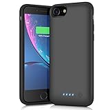 Trswyop Battery Case for iPhone 8/7,6000mAh Rechargeable Charging Case Portable External Battery Pack for Apple iPhone 7/8 Protective Charger Case Backup Power Bank(4.7 Inch) (Black)