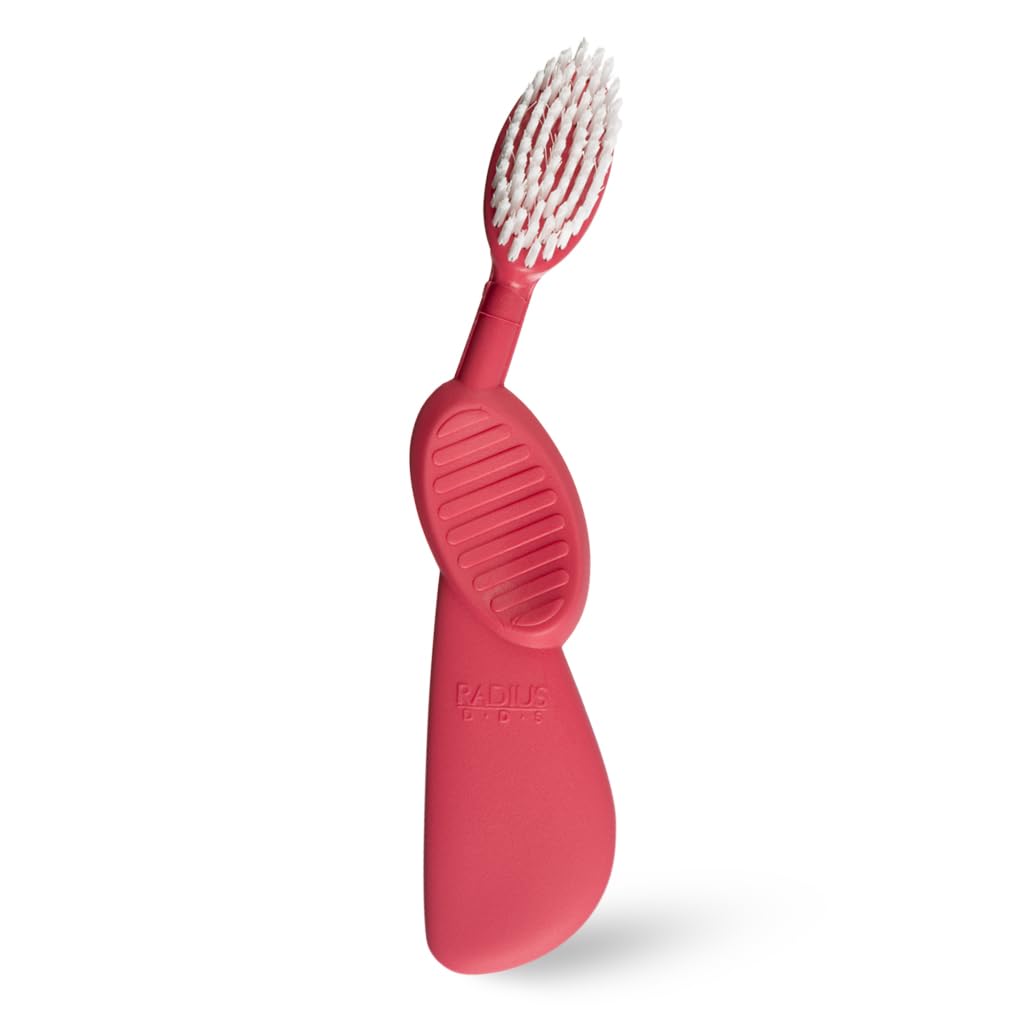 Radius Toothbrush Flex Brush BPA Free & ADA Accepted Designed to Improve Gum Health & Reduce Gum Issues - Right Hand - Pack of 1, Pink