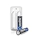 TENAVOLTS 1.5V AA Lithium Rechargeable Battery, 1.8h Fast Charge, USB Charger, Constant Output at 1.5V, 2775 mWh, 2 Count with Charger