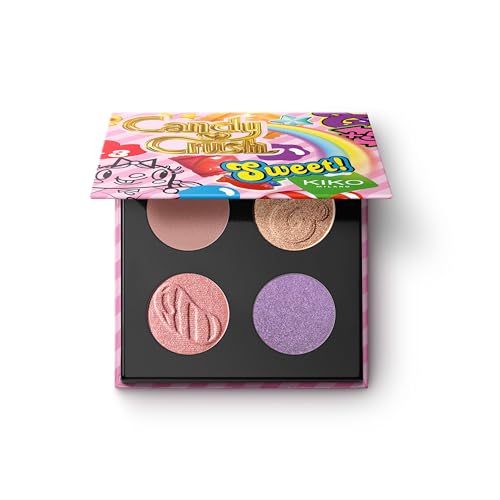 KIKO Milano Candy Crush™ Multi Finish Eyeshadow Palette 03, Palette With 4 Eyeshadows With Matte, Metallic And Shiny Finishes