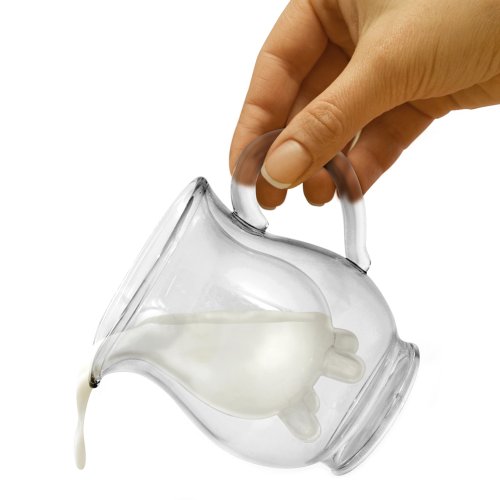 LOCOMOLIFE Mini Creamer Cow Udder Shaped Cute Pitcher Milk Glass Cup Bottle Home & Kitchen, Kitchen & Dining, Dining & Entertaining, Serveware, Beverage Serveware, Carafes & Pitchers