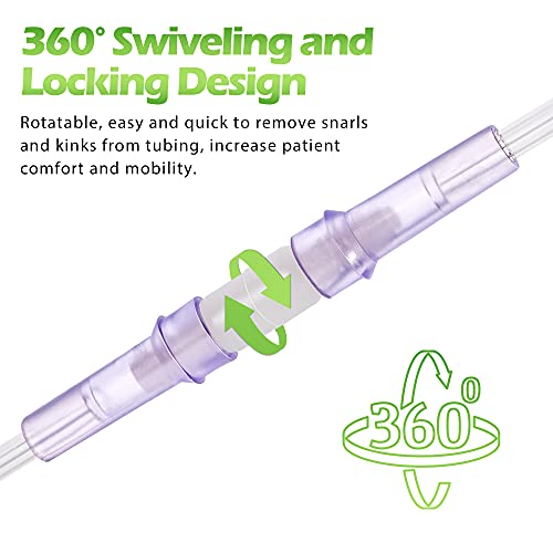 Oxygen Tubing Swivel Connector 10 PCS Cannula Connectors, Avoid Tube Tangles (Male to Male