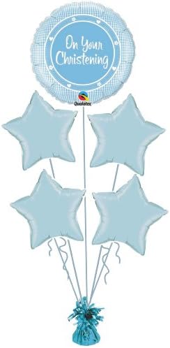 BOYS CHRISTENING BLUE FOIL HELIUM BALLOON DISPLAY IDEAL FOR CELEBRATION by Display