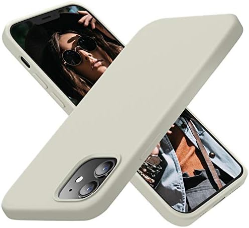 Cordking Designed for iPhone 12 Case, Designed for iPhone 12 Pro Case, Silicone Shockproof Phone Cover with [Soft Anti-Scratch Microfiber Lining] 6.1 inch, Stone
