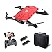 Holy Stone HS160 Drone with Camera, RC Quadcopter Foldable Drone with WiFi FPV 720p Camera Live Video for Beginners & Kids - Altitude Hold, One Key Start, APP Control and Portable Carrying Case, Red