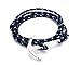 VIRGINSTONE Silver Anchor Bracelets on Colorful Nylon Ropes (Starry Sky)